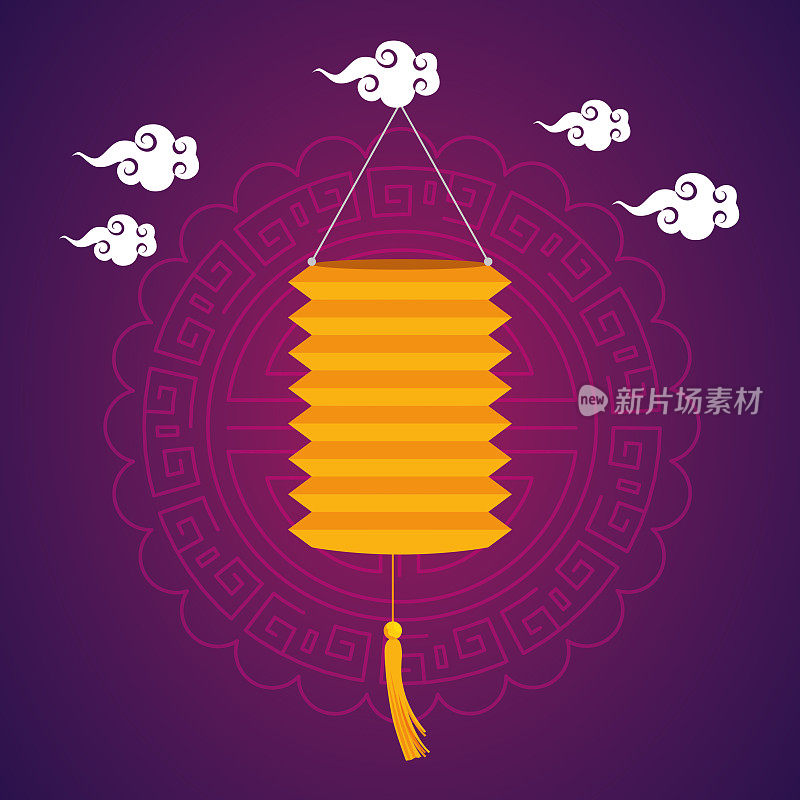 lantern hanging decoration with clouds style